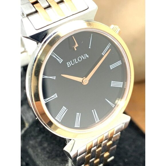 Bulova Women\'s Watch 98L265 Quartz Black Dial 30mm Two Tone Stainless Steel main image 11